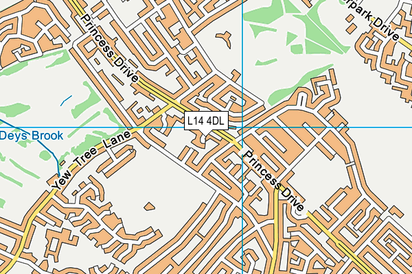 L14 4DL map - OS VectorMap District (Ordnance Survey)