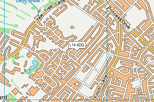 L14 4DQ map - OS VectorMap District (Ordnance Survey)