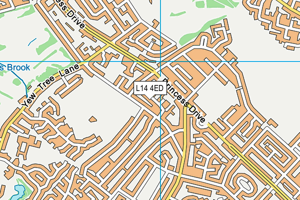 L14 4ED map - OS VectorMap District (Ordnance Survey)