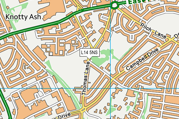 L14 5NS map - OS VectorMap District (Ordnance Survey)