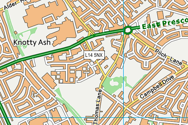 Knotty Ash Primary School map (L14 5NX) - OS VectorMap District (Ordnance Survey)