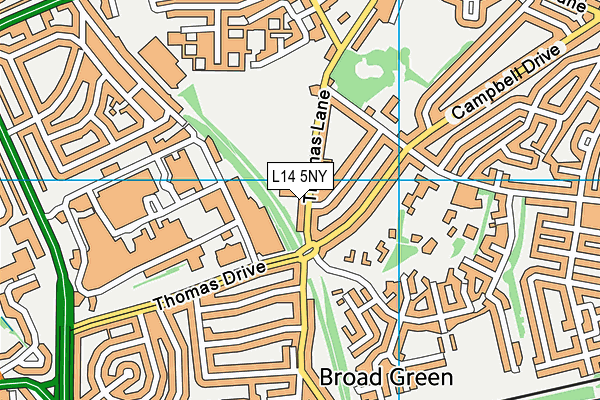 L14 5NY map - OS VectorMap District (Ordnance Survey)