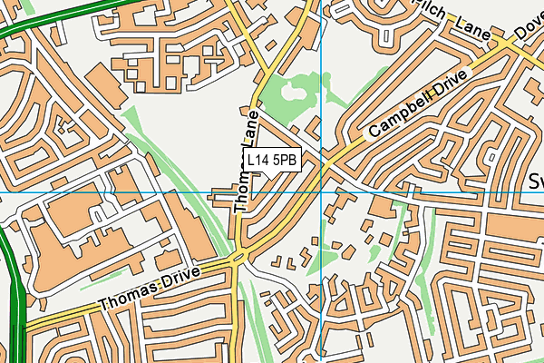 L14 5PB map - OS VectorMap District (Ordnance Survey)