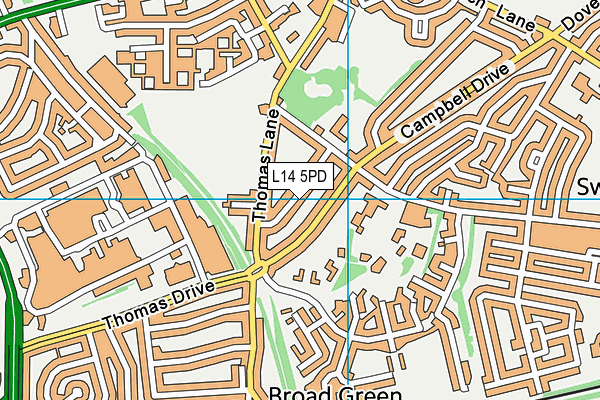 L14 5PD map - OS VectorMap District (Ordnance Survey)