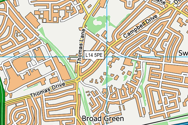 L14 5PE map - OS VectorMap District (Ordnance Survey)