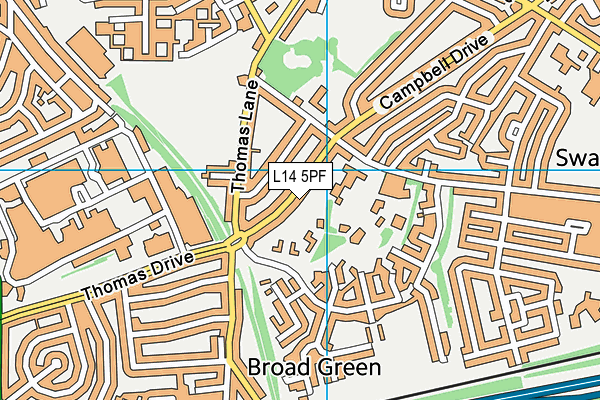 L14 5PF map - OS VectorMap District (Ordnance Survey)