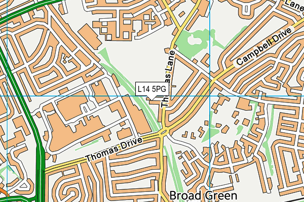 L14 5PG map - OS VectorMap District (Ordnance Survey)