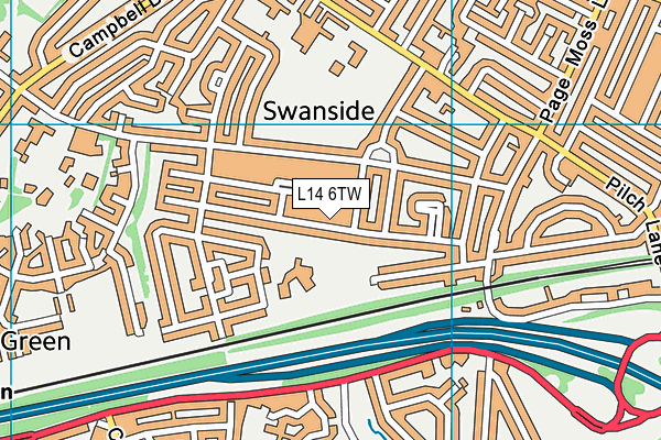 L14 6TW map - OS VectorMap District (Ordnance Survey)