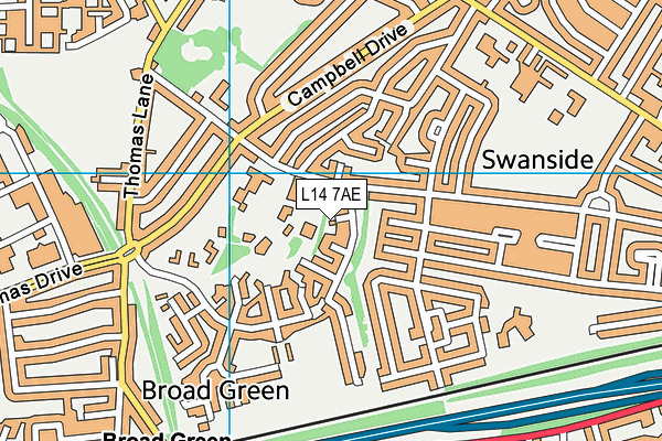 L14 7AE map - OS VectorMap District (Ordnance Survey)