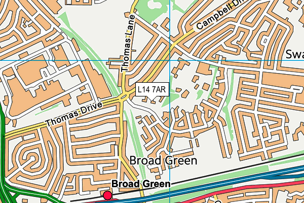 L14 7AR map - OS VectorMap District (Ordnance Survey)