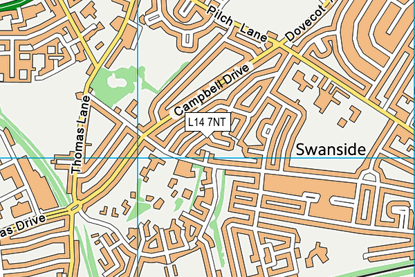 L14 7NT map - OS VectorMap District (Ordnance Survey)