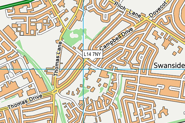 L14 7NY map - OS VectorMap District (Ordnance Survey)