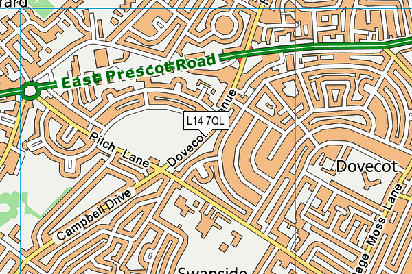 L14 7QL map - OS VectorMap District (Ordnance Survey)
