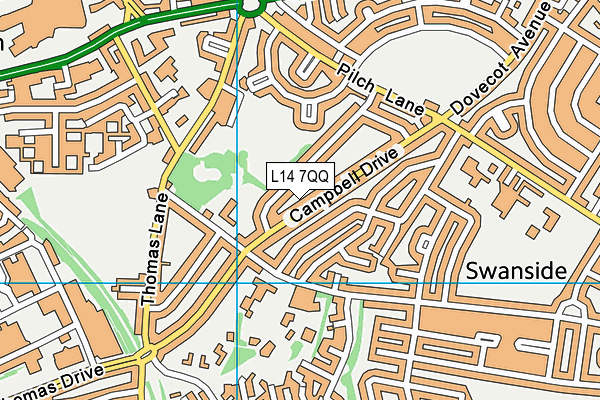 L14 7QQ map - OS VectorMap District (Ordnance Survey)