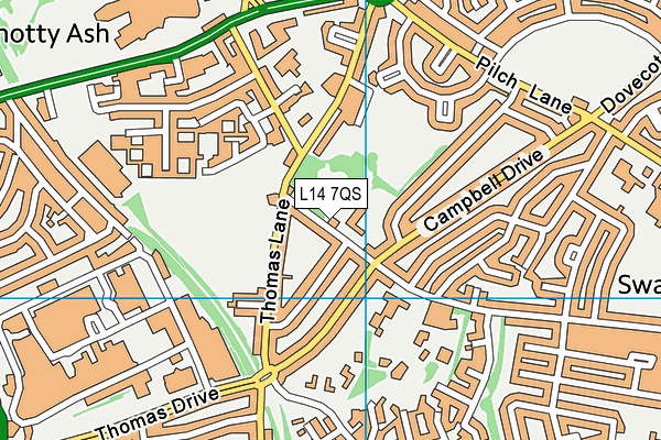 L14 7QS map - OS VectorMap District (Ordnance Survey)