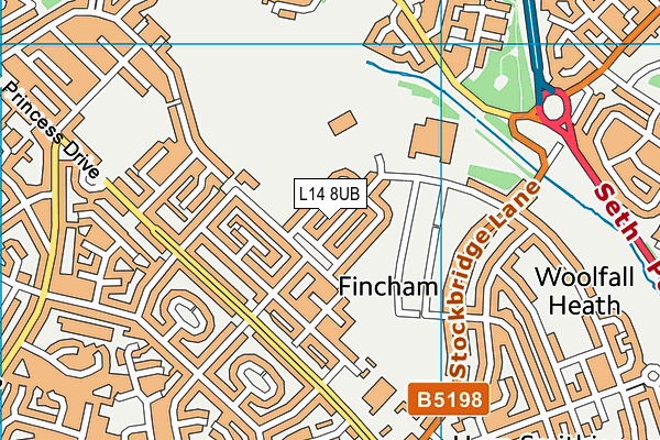 L14 8UB map - OS VectorMap District (Ordnance Survey)