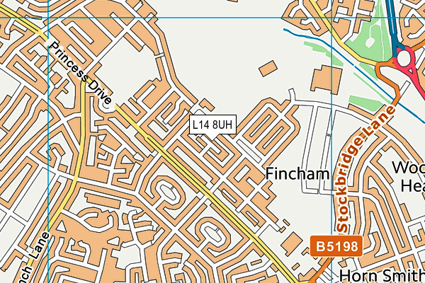 L14 8UH map - OS VectorMap District (Ordnance Survey)