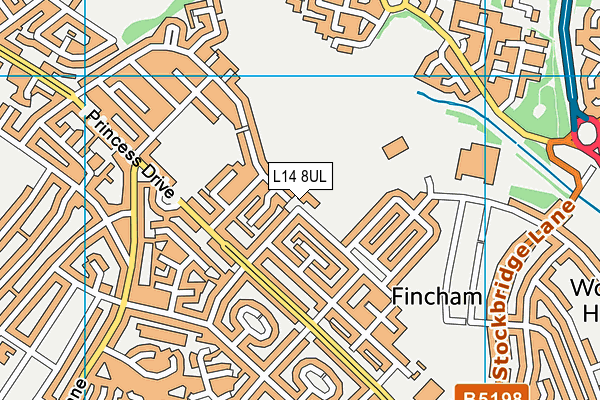 St Edmund Of Canterbury Catholic High School (Closed) map (L14 8UL) - OS VectorMap District (Ordnance Survey)