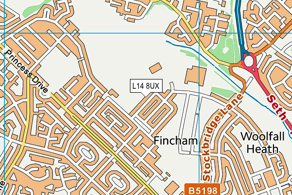 L14 8UX map - OS VectorMap District (Ordnance Survey)
