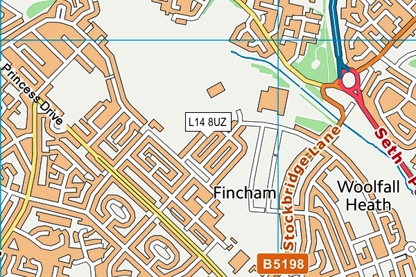 L14 8UZ map - OS VectorMap District (Ordnance Survey)
