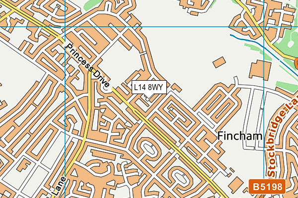 L14 8WY map - OS VectorMap District (Ordnance Survey)
