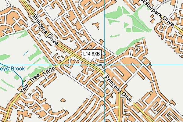 L14 8XB map - OS VectorMap District (Ordnance Survey)