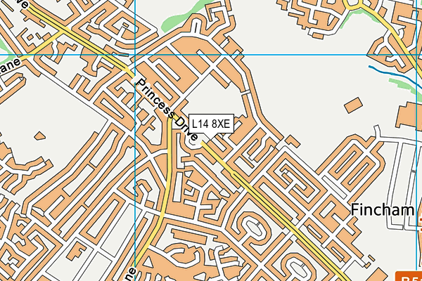 L14 8XE map - OS VectorMap District (Ordnance Survey)