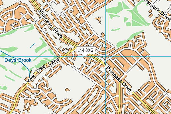 L14 8XG map - OS VectorMap District (Ordnance Survey)