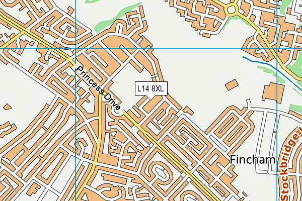 L14 8XL map - OS VectorMap District (Ordnance Survey)