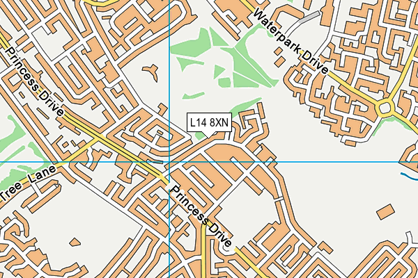 L14 8XN map - OS VectorMap District (Ordnance Survey)