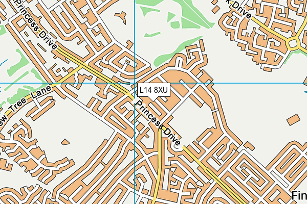 L14 8XU map - OS VectorMap District (Ordnance Survey)