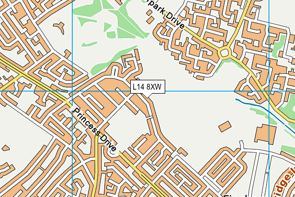 L14 8XW map - OS VectorMap District (Ordnance Survey)