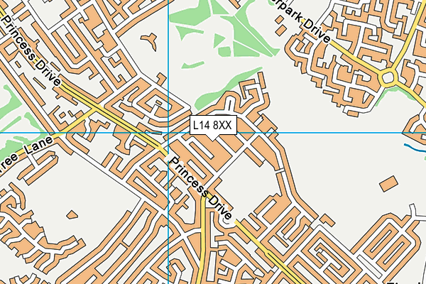 L14 8XX map - OS VectorMap District (Ordnance Survey)