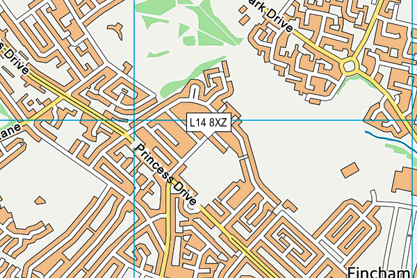 L14 8XZ map - OS VectorMap District (Ordnance Survey)