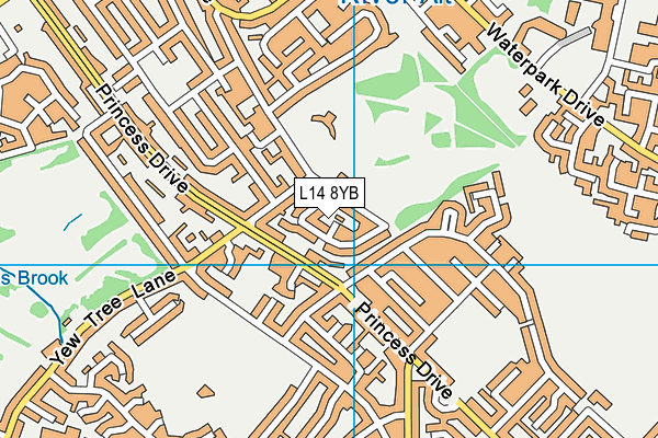 L14 8YB map - OS VectorMap District (Ordnance Survey)