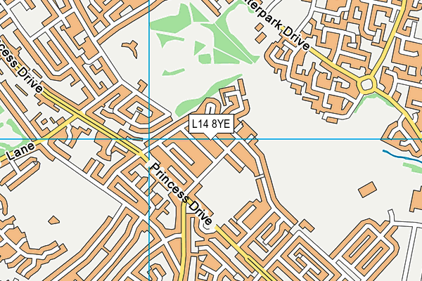 L14 8YE map - OS VectorMap District (Ordnance Survey)