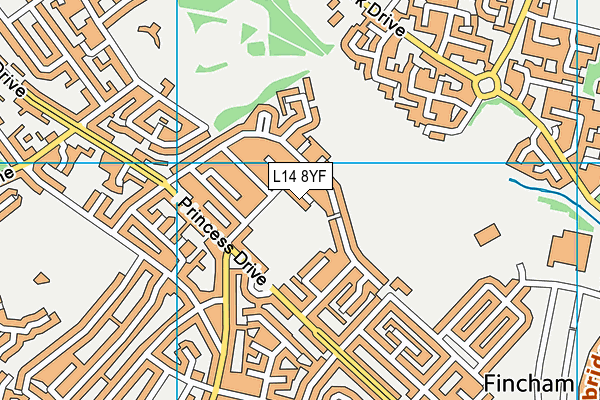 L14 8YF map - OS VectorMap District (Ordnance Survey)