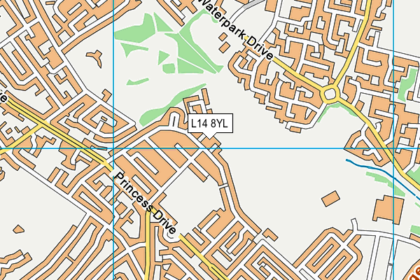 L14 8YL map - OS VectorMap District (Ordnance Survey)