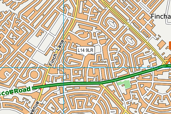 L14 9LR map - OS VectorMap District (Ordnance Survey)