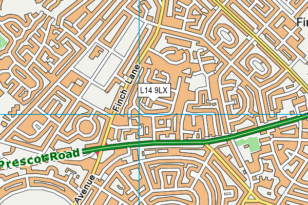L14 9LX map - OS VectorMap District (Ordnance Survey)