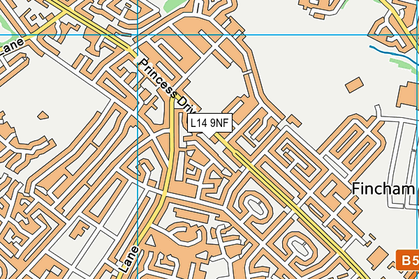 L14 9NF map - OS VectorMap District (Ordnance Survey)