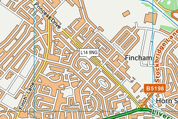 L14 9NG map - OS VectorMap District (Ordnance Survey)