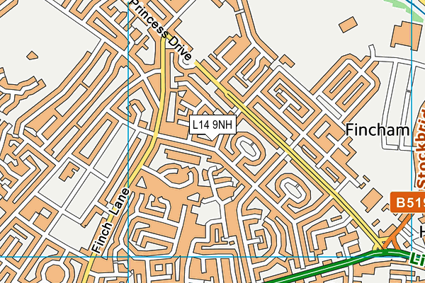 L14 9NH map - OS VectorMap District (Ordnance Survey)