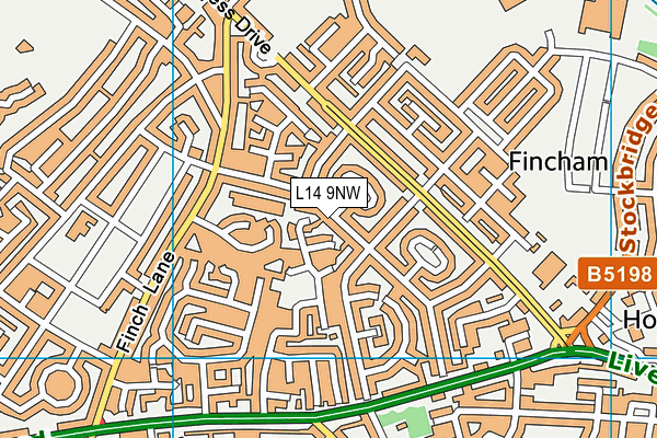 L14 9NW map - OS VectorMap District (Ordnance Survey)