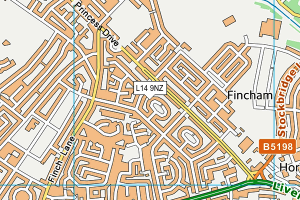 L14 9NZ map - OS VectorMap District (Ordnance Survey)