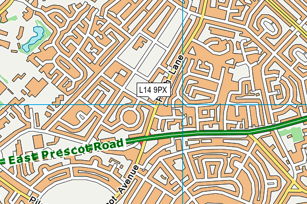 L14 9PX map - OS VectorMap District (Ordnance Survey)