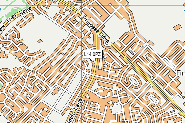 L14 9PZ map - OS VectorMap District (Ordnance Survey)