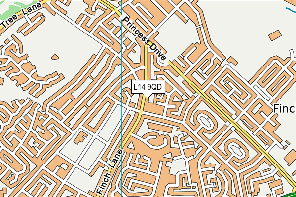 L14 9QD map - OS VectorMap District (Ordnance Survey)