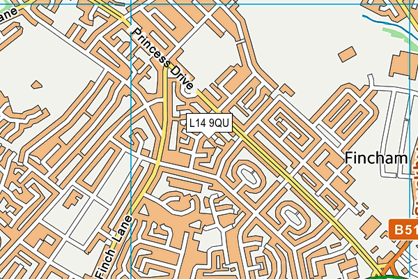 L14 9QU map - OS VectorMap District (Ordnance Survey)