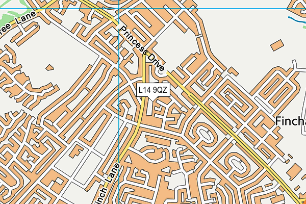 L14 9QZ map - OS VectorMap District (Ordnance Survey)
